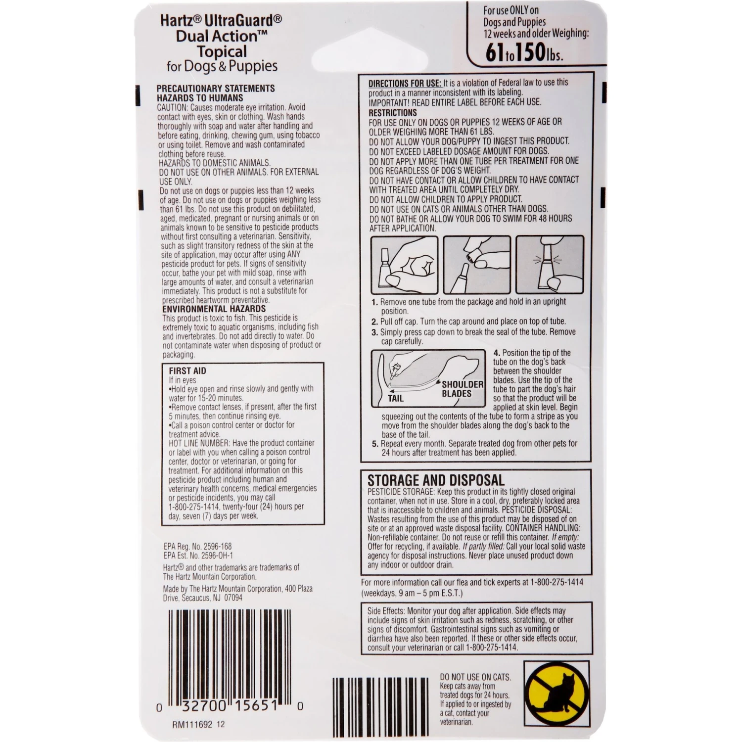 Hartz UltraGuard Dual Action Flea & Tick Spot Treatment For Dogs 61-150 Lbs+ 4 Hartz UltraGuard Dual Action Flea & Tick Spot Treatment For Dogs 61-150 Lbs+ - Image 2