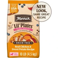 Merrick Lil' Plates Grain-Free Small Breed Dry Dog Food Real Chicken, Sweet Potatoes + Peas With Raw Bites Recipe