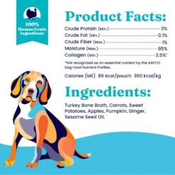 Solid Gold Turkey Grain-Free Bone Broth With Pumpkin & Ginger Dog Food -Snuggle Paws 149303 PT3. AC SS1800 V1604616727