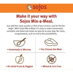 Sojos Mix-A-Meal Fruit & Veggie Pre-Mix Grain-Free Dog Food -Snuggle Paws 149640 PT2. AC SS1800 V1611088636
