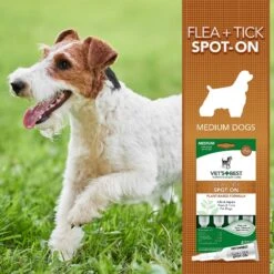 Vet's Best Flea & Tick Spot Treatment For Dogs, 16-40 Lbs -Snuggle Paws 150172 PT3. AC SS1800 V1532987837