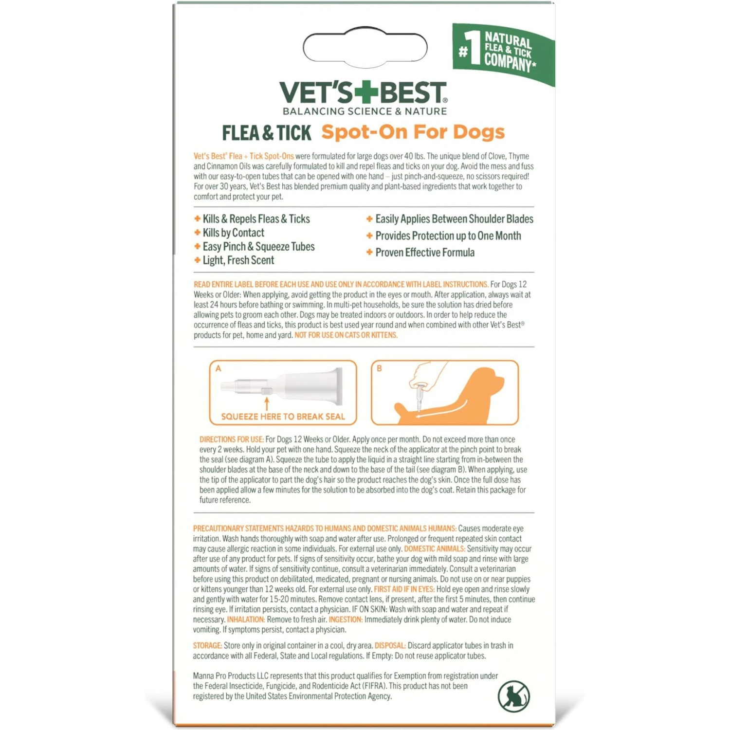 Vet's Best Flea & Tick Spot Treatment For Dogs, Over 40 Lbs 4 Vet's Best Flea & Tick Spot Treatment For Dogs, Over 40 Lbs - Image 2