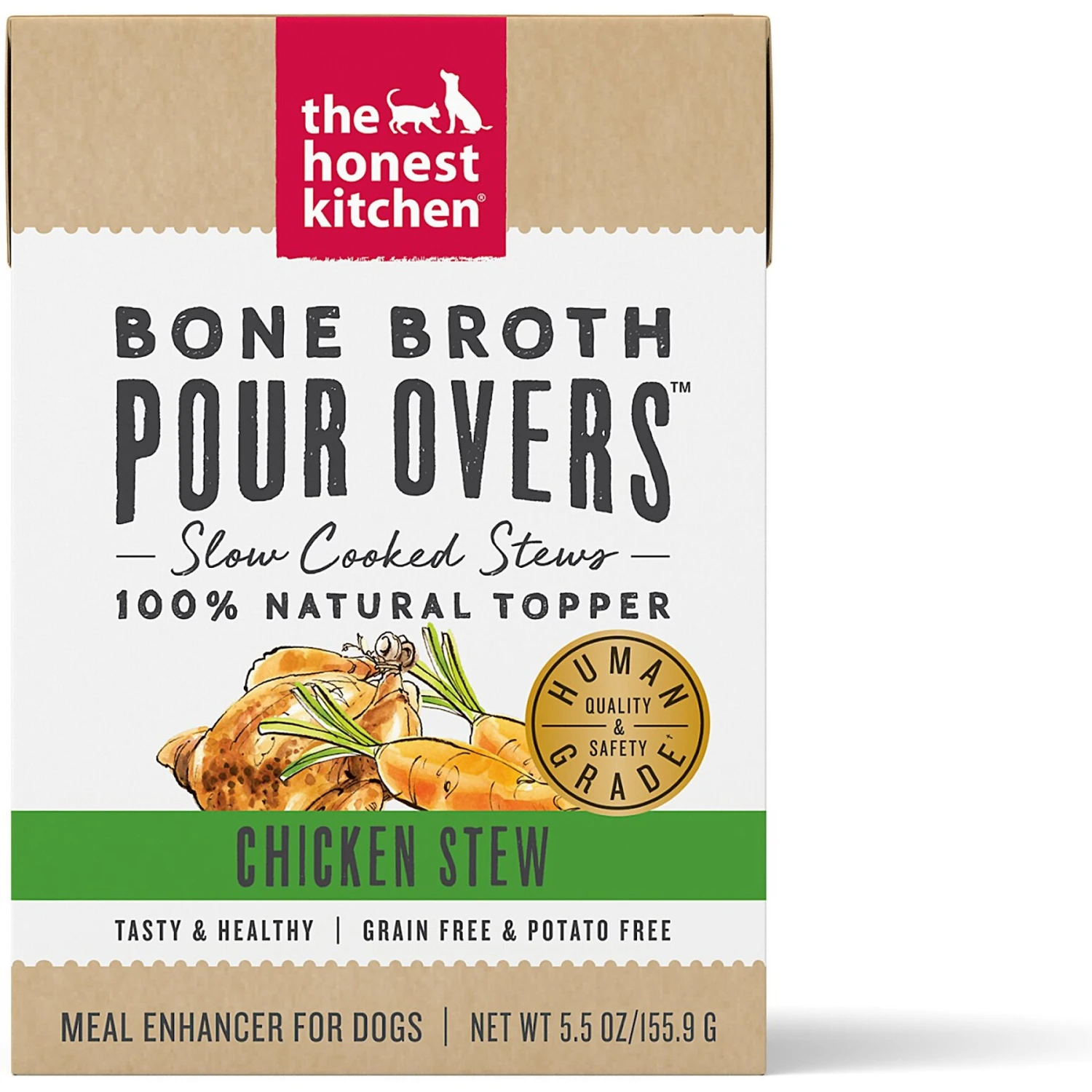The Honest Kitchen Bone Broth POUR OVERS Chicken Stew Wet Dog Food Topper, 5.5-oz, Case Of 12 3 The Honest Kitchen Bone Broth POUR OVERS Chicken Stew Wet Dog Food Topper, 5.5-oz, Case Of 12