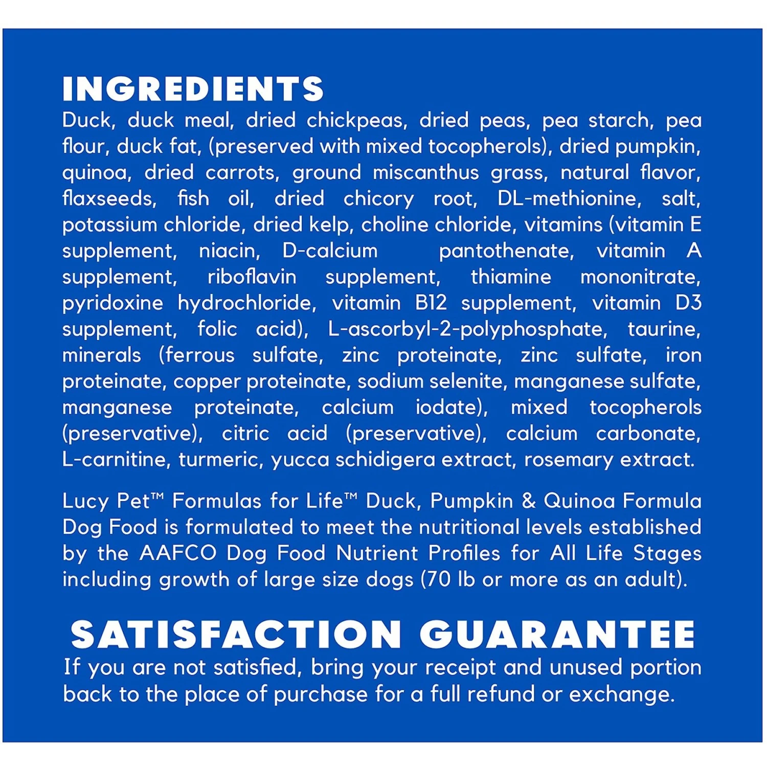 Lucy Pet Products Formulas For Life Grain-Free Duck, Pumpkin & Quinoa Formula Dry Dog Food 8 Lucy Pet Products Formulas For Life Grain-Free Duck, Pumpkin & Quinoa Formula Dry Dog Food - Image 6