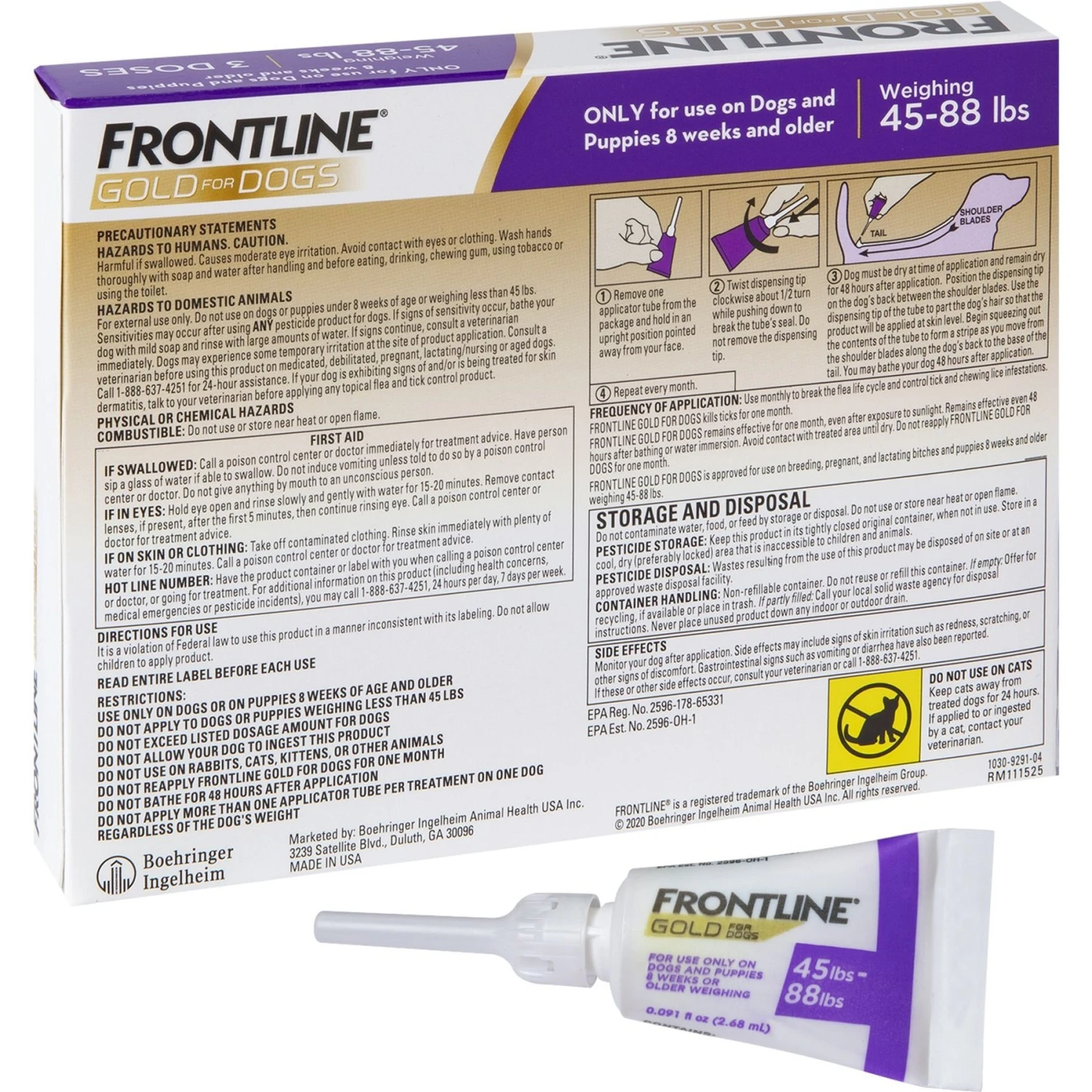 Frontline Gold For Dogs Flea & Tick Treatment (Large Dog, 45-88 Lbs.) 7 Frontline Gold For Dogs Flea & Tick Treatment (Large Dog, 45-88 Lbs.) - Image 5