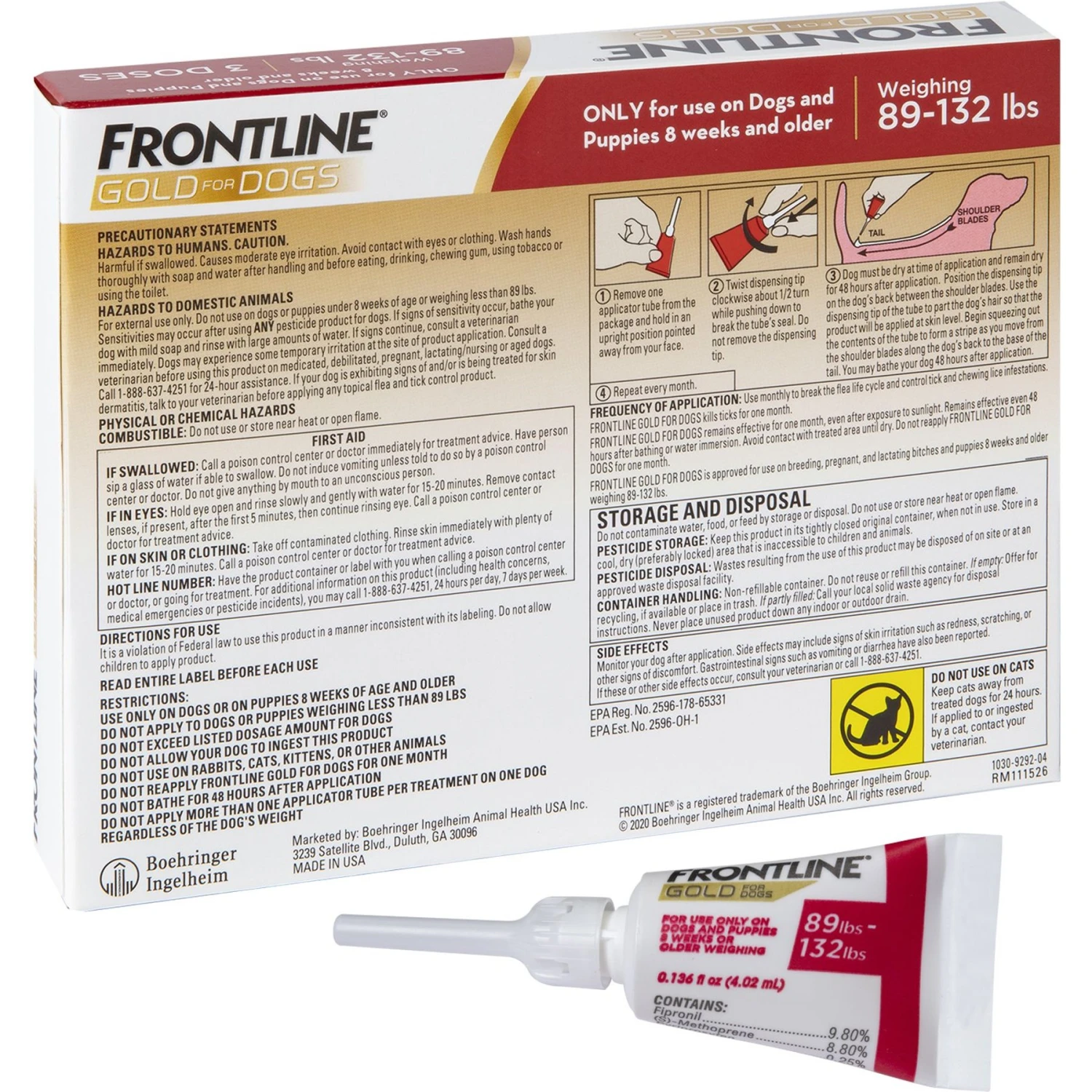 Frontline Gold For Dogs Flea & Tick Treatment (Extra Large Dog, 89-132 Lbs.) 7 Frontline Gold For Dogs Flea & Tick Treatment (Extra Large Dog, 89-132 Lbs.) - Image 5