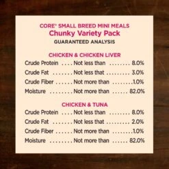 Wellness CORE Mini Meals Chicken & Chicken Liver, Chicken & Tuna Variety Pack Dog Food Pouches -Snuggle Paws 155312 PT6. AC SS1800 V1611772339