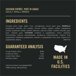 Purina Pro Plan Focus Small Breed Chicken Entree Grain-Free Wet Dog Food -Snuggle Paws 156339 PT4. AC SS1800 V1669909317