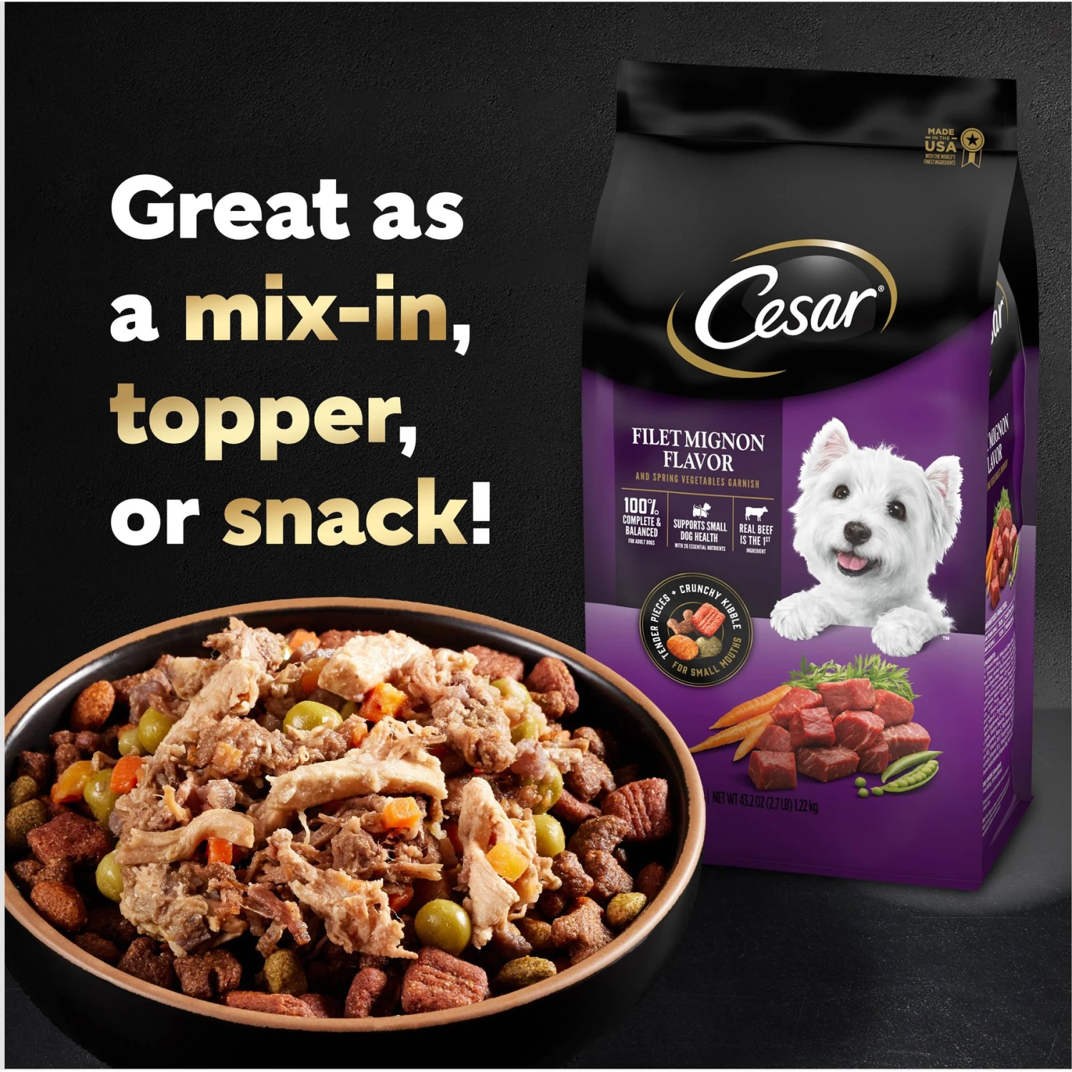 Cesar Simply Crafted Beef, Chicken, Purple Potatoes, Peas & Carrots Adult Wet Dog Food Topper 11 Cesar Simply Crafted Beef, Chicken, Purple Potatoes, Peas & Carrots Adult Wet Dog Food Topper - Image 9