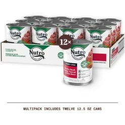 Nutro Hearty Stew Adult Chunky Beef, Tomato, Carrot & Pea Canned Wet Dog Food -Snuggle Paws 157096 PT2. AC SS1800 V1691417536