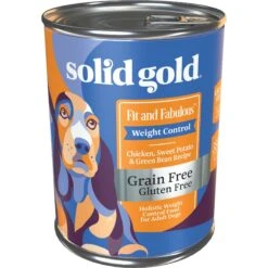 Solid Gold Fit & Fabulous Chicken, Sweet Potato & Green Bean Weight Control Recipe Grain-Free Canned Dog Food -Snuggle Paws 157128 PT1. AC SS1800 V1547218994