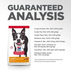 Hill's Science Diet Adult Light Small Bites With Chicken Meal & Barley Dry Dog Food -Snuggle Paws 157805 PT8. AC SS1800 V1605840172