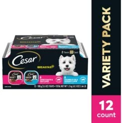 Cesar Breakfast Classic Loaf In Sauce Variety Pack Small Breed Adult Wet Dog Food Trays -Snuggle Paws 159227 PT2. AC SS1800 V1695655096