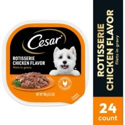 Cesar Rotisserie Chicken Flavor Filets In Gravy Small Breed Adult Wet Dog Food Trays -Snuggle Paws 159233 PT2. AC SS1800 V1695650665
