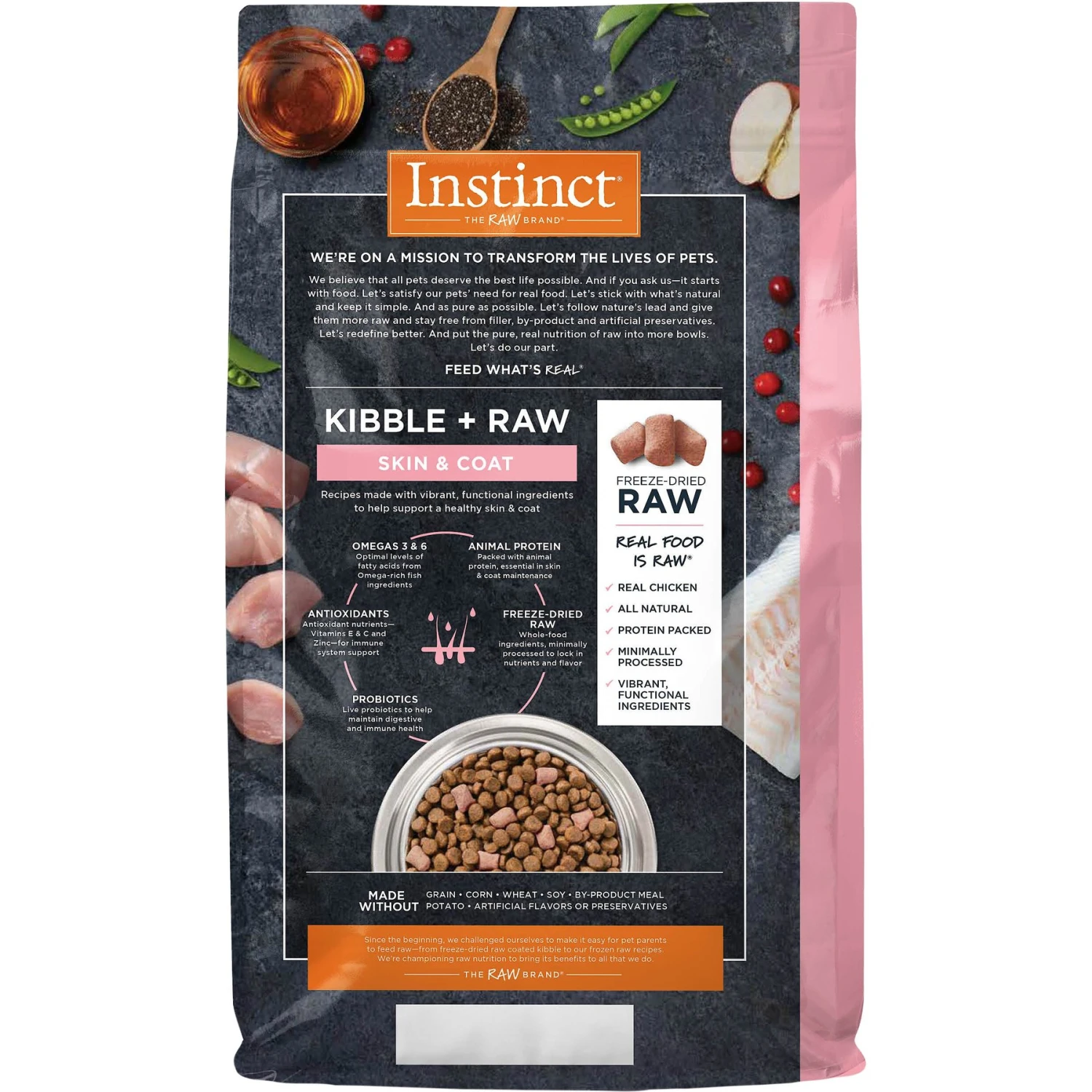 Instinct Raw Boost Skin & Coat Health Grain-Free Recipe With Real Chicken & Freeze-Dried Raw Pieces Adult Dry Dog Food 4 Instinct Raw Boost Skin & Coat Health Grain-Free Recipe With Real Chicken & Freeze-Dried Raw Pieces Adult Dry Dog Food - Image 2