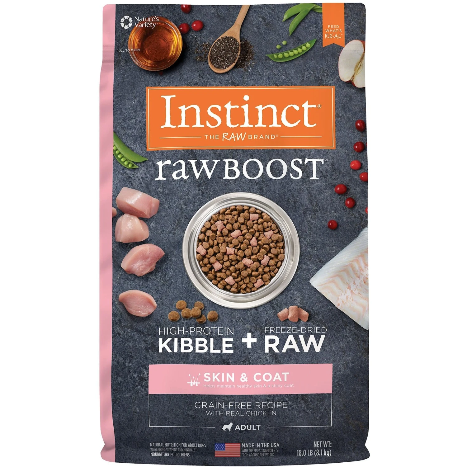 Instinct Raw Boost Skin & Coat Health Grain-Free Recipe With Real Chicken & Freeze-Dried Raw Pieces Adult Dry Dog Food 11 Instinct Raw Boost Skin & Coat Health Grain-Free Recipe With Real Chicken & Freeze-Dried Raw Pieces Adult Dry Dog Food - Image 9