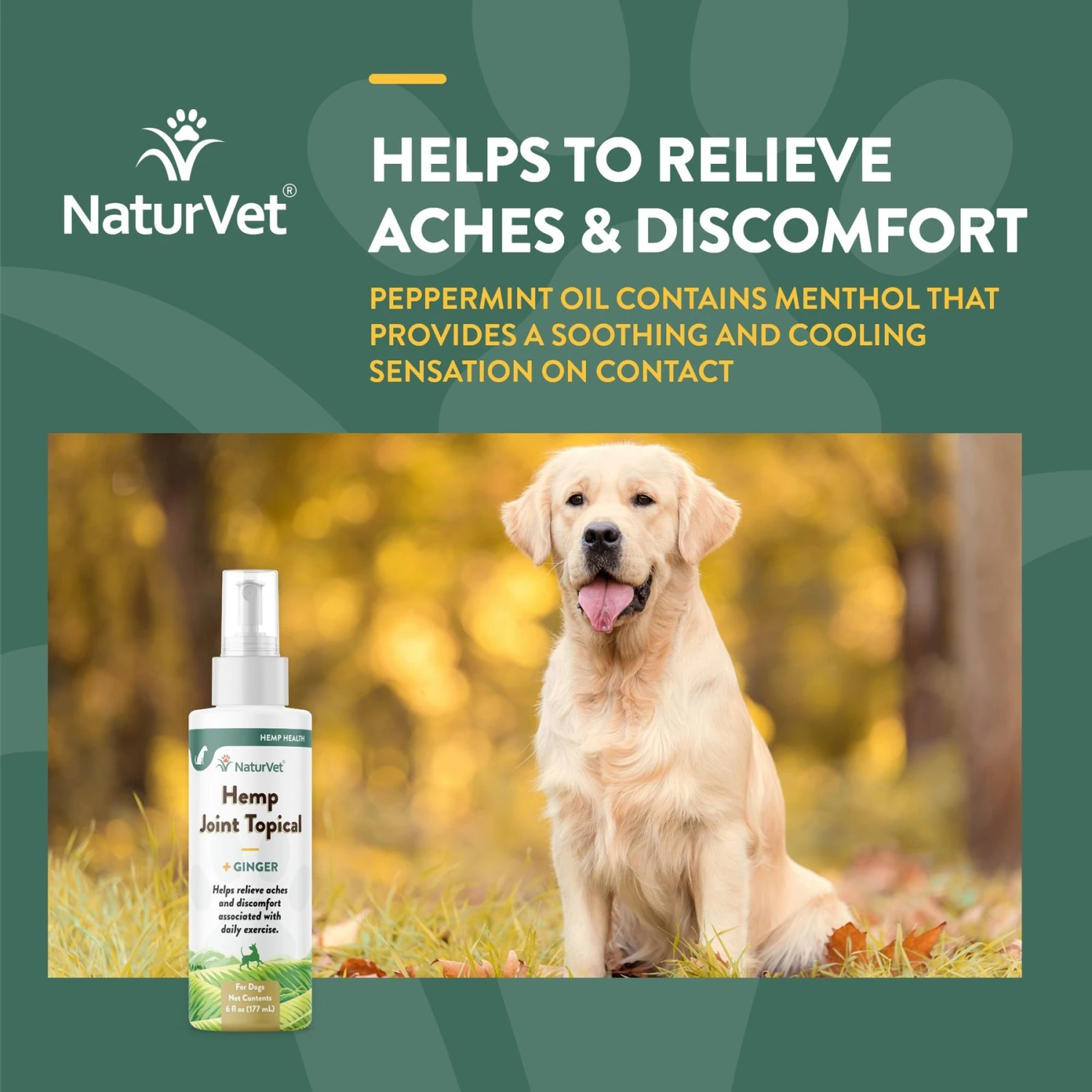 NaturVet Hemp Joint Topical With Ginger Dog Spray 6 NaturVet Hemp Joint Topical With Ginger Dog Spray - Image 4