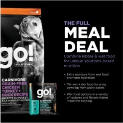 Go! Solutions Carnivore Grain-Free Chicken, Turkey + Duck Senior Recipe Dry Dog Food -Snuggle Paws 162815 PT6. AC SS1800 V1638488830