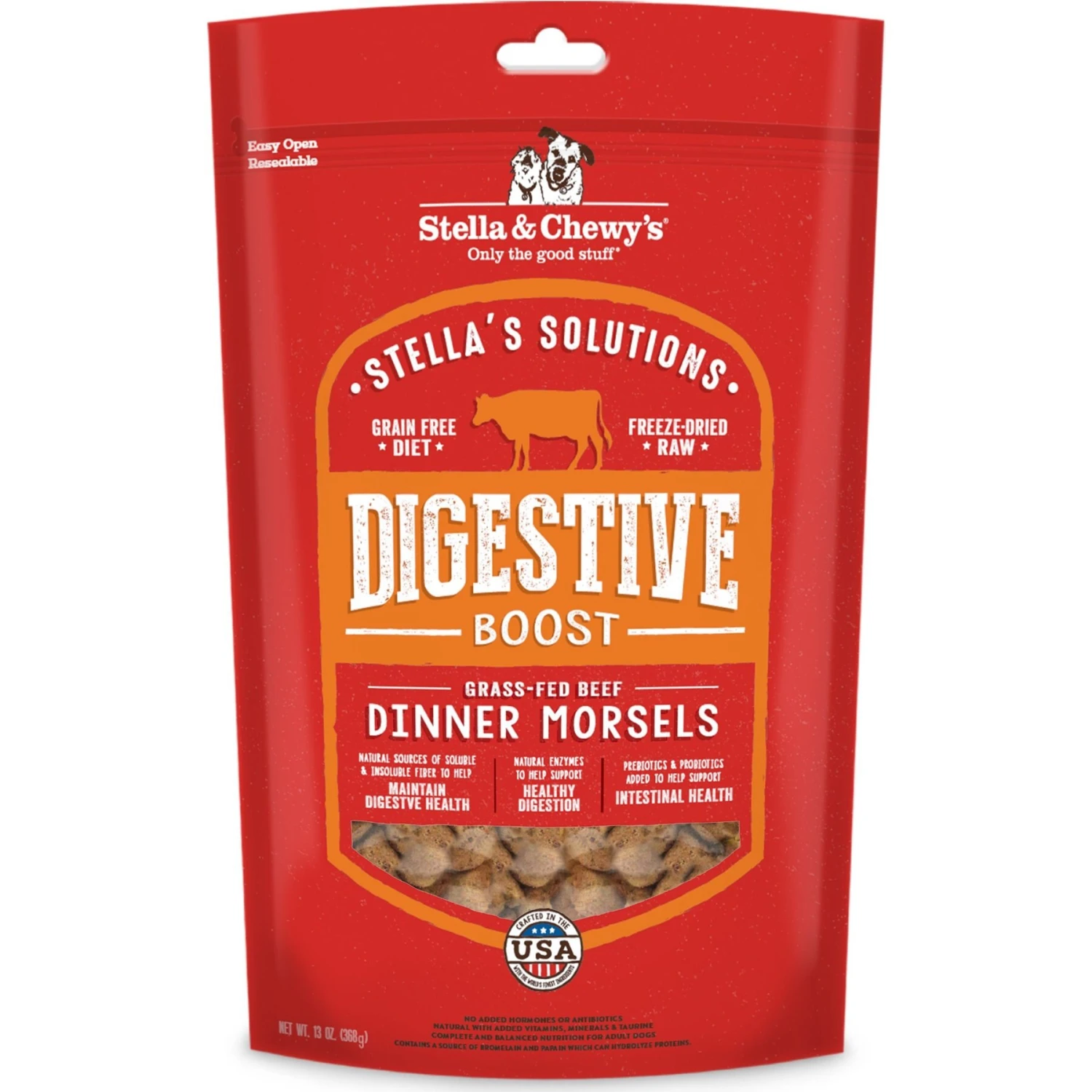 Stella & Chewy's Stella's Solutions Digestive Boost Freeze-Dried Raw Grass-Fed Beef Dinner Morsels Dog Food 3 Stella & Chewy's Stella's Solutions Digestive Boost Freeze-Dried Raw Grass-Fed Beef Dinner Morsels Dog Food