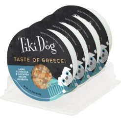 Tiki Dog Taste Of Greece Lamb, Couscous & Chickpea Recipe In Broth Wet Dog Food, 3-oz Cup, Case Of 4 -Snuggle Paws 186331 PT1. AC SS1800 V1631198490