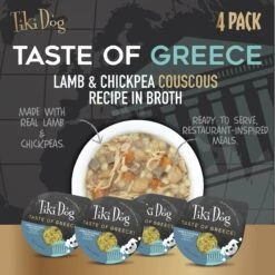 Tiki Dog Taste Of Greece Lamb, Couscous & Chickpea Recipe In Broth Wet Dog Food, 3-oz Cup, Case Of 4 -Snuggle Paws 186331 PT2. AC SS1800 V1576622110