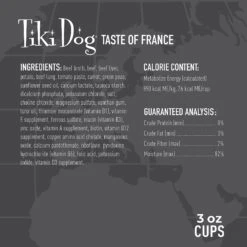 Tiki Dog Taste Of France Beef, Potatoes & Burgundy Recipe In Broth Grain-Free Wet Dog Food, 3-oz Cup, Case Of 4 -Snuggle Paws 186335 PT5. AC SS1800 V1631197025