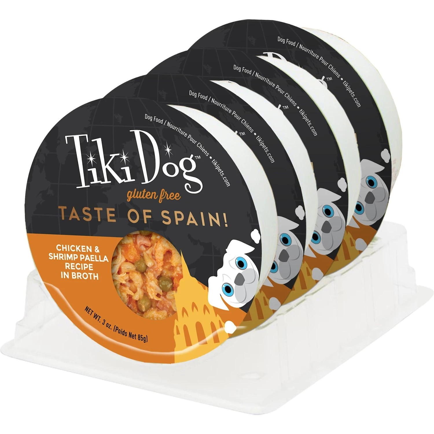 Tiki Dog Taste Of Spain Chicken & Shrimp Paella Recipe In Broth Gluten-Free Wet Dog Food, 3-oz Cup, Case Of 4 4 Tiki Dog Taste Of Spain Chicken & Shrimp Paella Recipe In Broth Gluten-Free Wet Dog Food, 3-oz Cup, Case Of 4 - Image 2