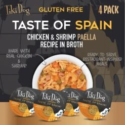 Tiki Dog Taste Of Spain Chicken & Shrimp Paella Recipe In Broth Gluten-Free Wet Dog Food, 3-oz Cup, Case Of 4 13 Tiki Dog Taste Of Spain Chicken & Shrimp Paella Recipe In Broth Gluten-Free Wet Dog Food, 3-oz Cup, Case Of 4 -Snuggle Paws 186337 PT2. AC SS1800 V1576623258