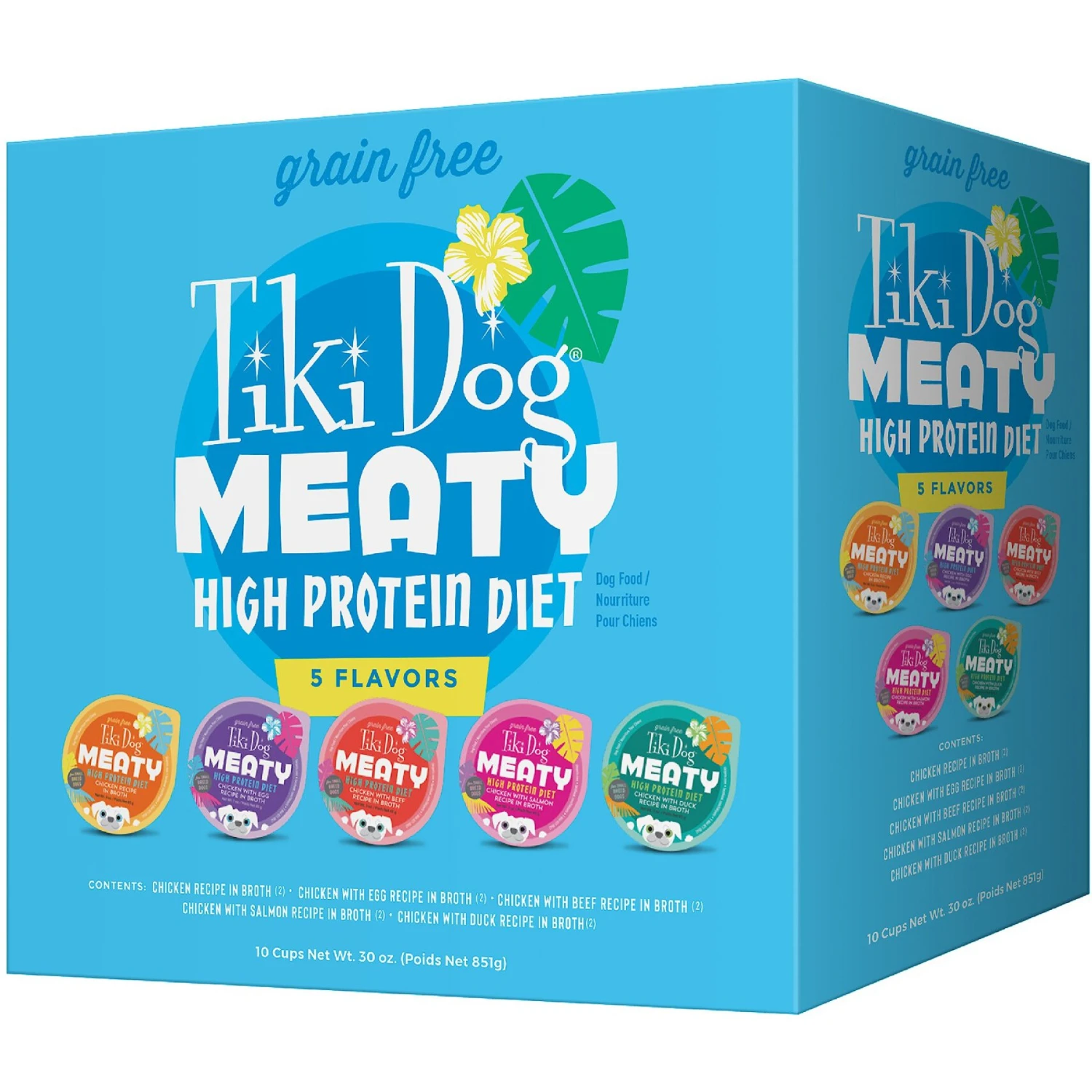 Tiki Dog Meaty High Protein Diet Variety Pack Grain-Free Wet Dog Food, 3-oz Cup, Case Of 10 3 Tiki Dog Meaty High Protein Diet Variety Pack Grain-Free Wet Dog Food, 3-oz Cup, Case Of 10