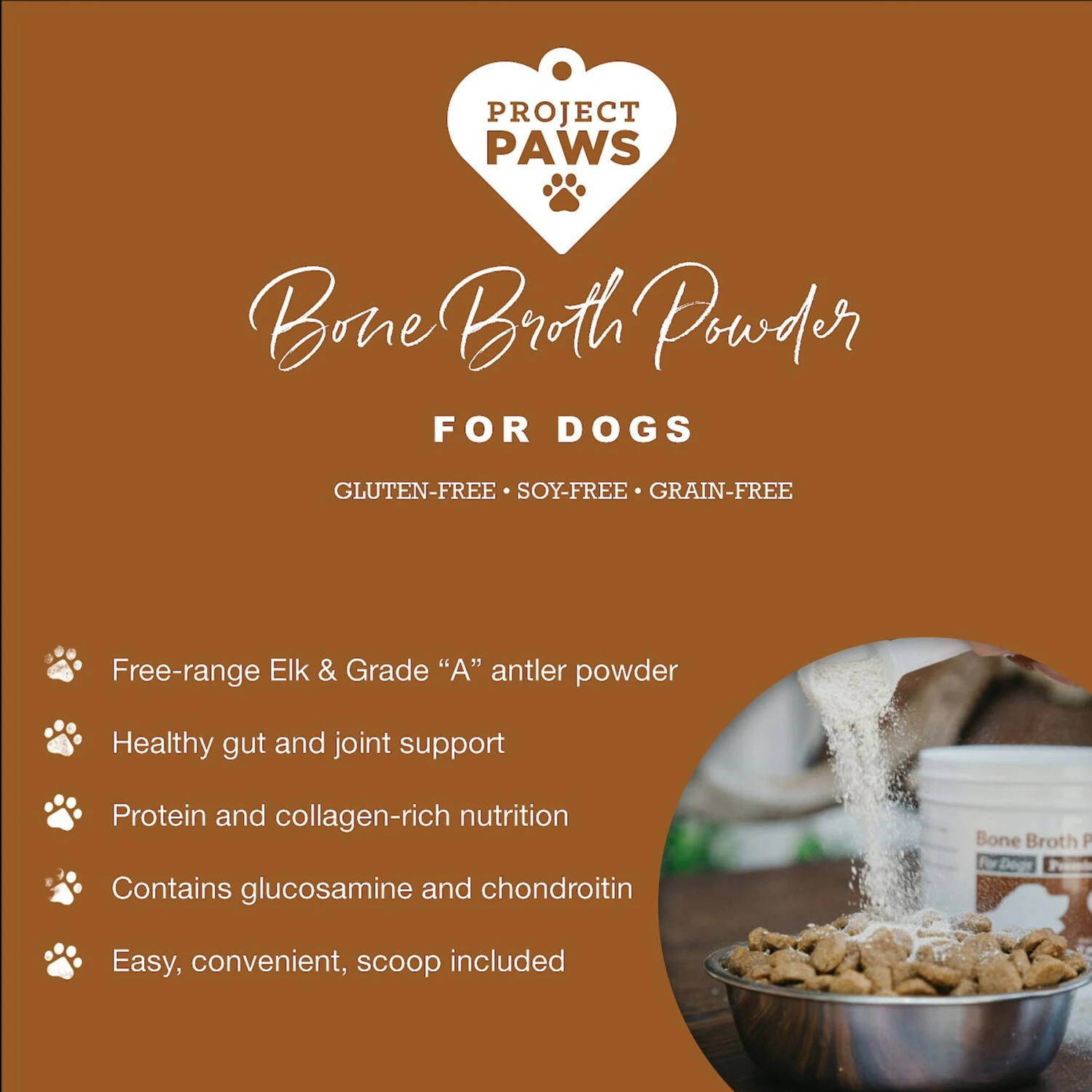 Project Paws Premium Grade Bone Broth Dog Powder Supplement Food Topper 5 Project Paws Premium Grade Bone Broth Dog Powder Supplement Food Topper - Image 3