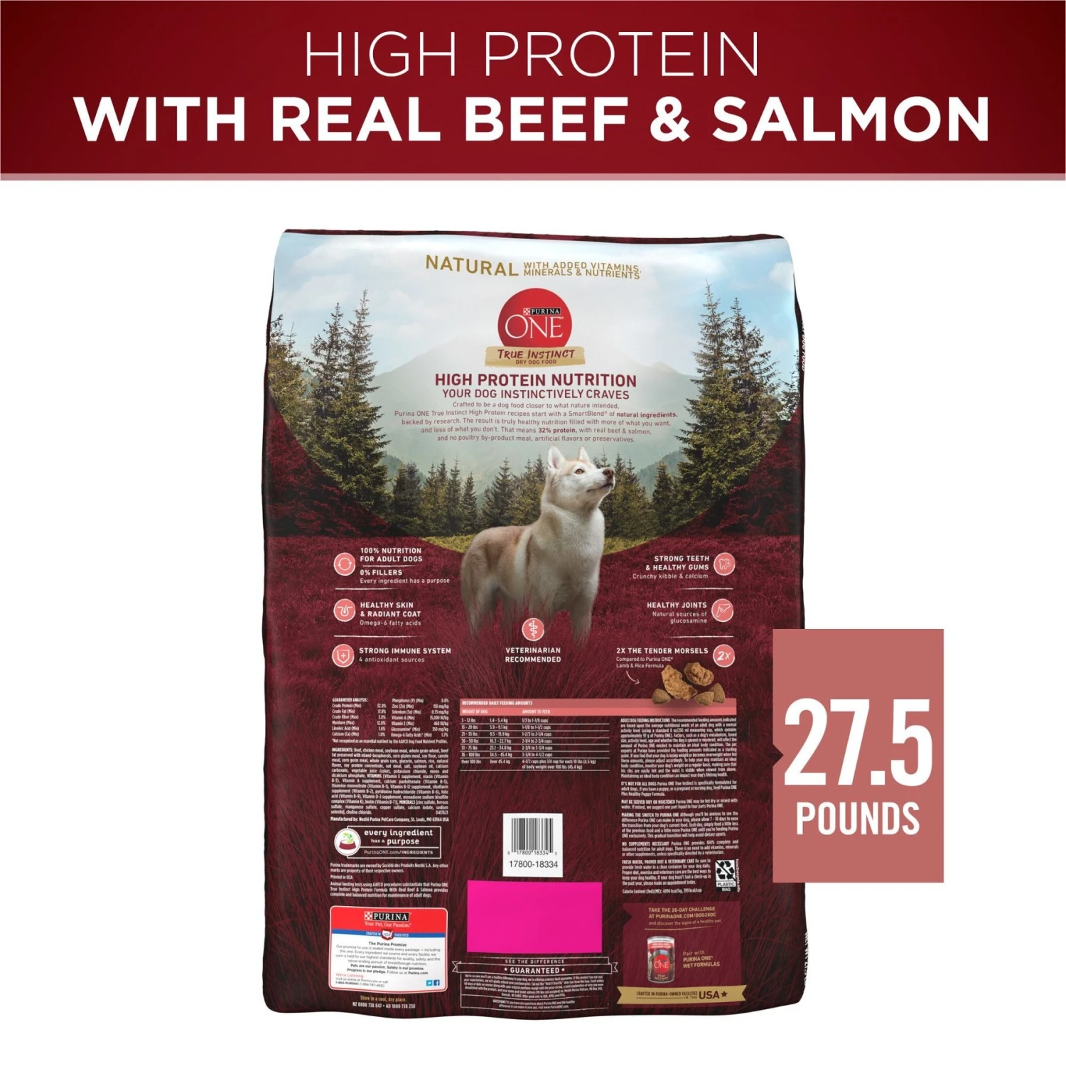 Purina ONE Natural High Protein True Instinct With Real Beef & Salmon Dry Dog Food 4 Purina ONE Natural High Protein True Instinct With Real Beef & Salmon Dry Dog Food - Image 2