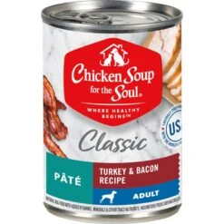 Chicken Soup For The Soul Classic Pate Turkey & Bacon Recipe Canned Dog Food, 13-oz, Case Of 12