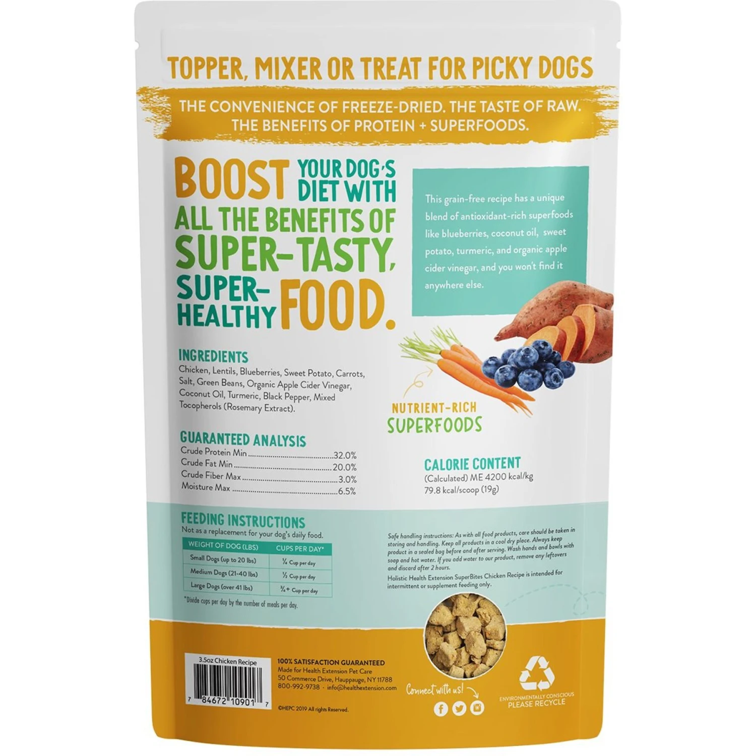 Health Extension Super Bites Chicken Recipe Freeze-Dried Raw Dog Food Mixer 4 Health Extension Super Bites Chicken Recipe Freeze-Dried Raw Dog Food Mixer - Image 2