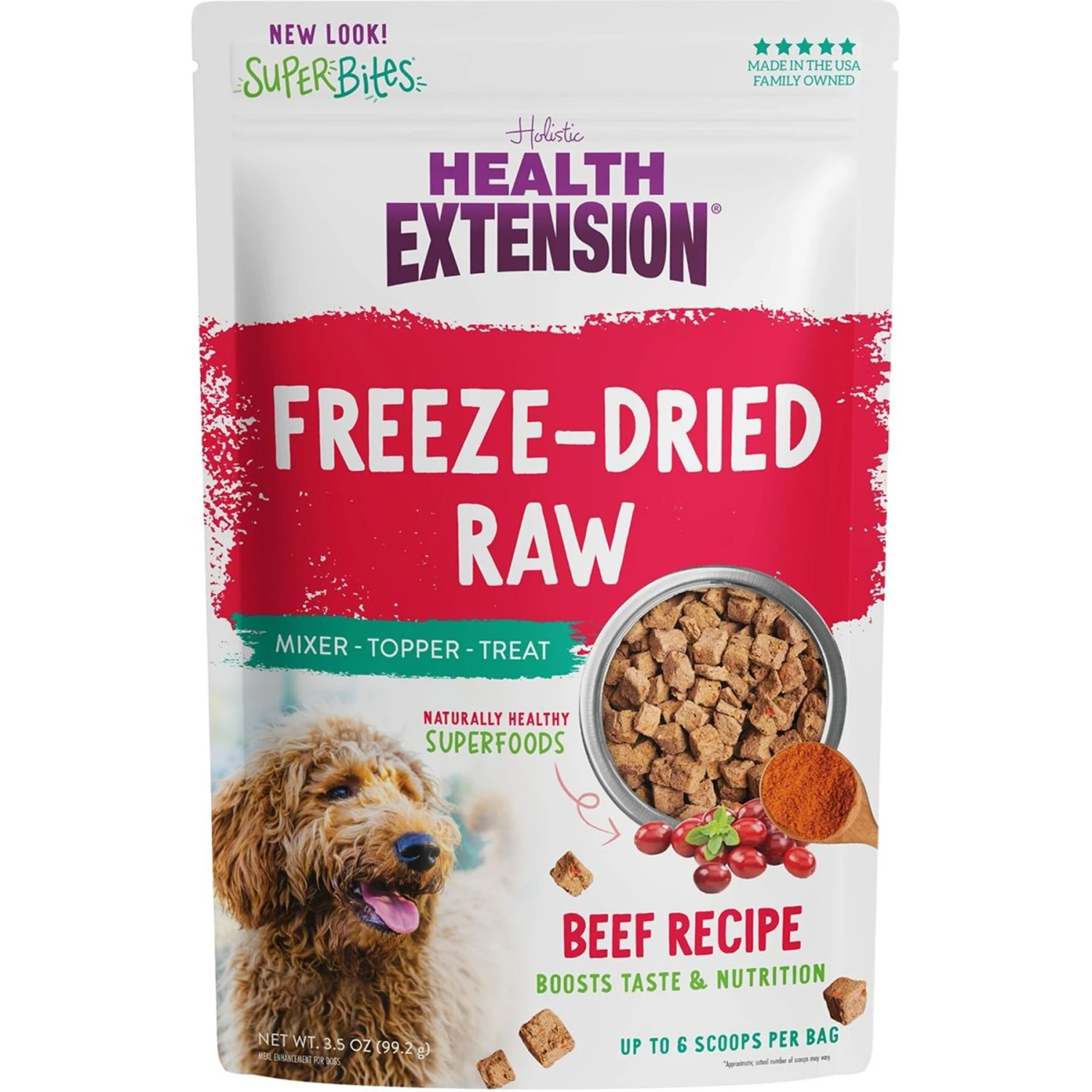 Health Extension Super Bites Beef Recipe Freeze-Dried Raw Dog Food Mixer 3 Health Extension Super Bites Beef Recipe Freeze-Dried Raw Dog Food Mixer