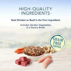 Blue Buffalo Delectables Chicken & Beef Dinner Variety Pack Grain-Free Wet Dog Food Topper, 3-oz Pouches, Case Of 12 -Snuggle Paws 212235 PT3. AC SS1800 V1579544896