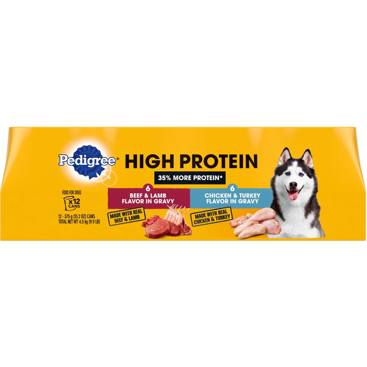 Pedigree High Protein Beef & Lamb Flavor In Gravy & Chicken & Turkey Flavor In Gravy Variety Pack Adult Canned Wet Dog Food 4 Pedigree High Protein Beef & Lamb Flavor In Gravy & Chicken & Turkey Flavor In Gravy Variety Pack Adult Canned Wet Dog Food - Image 2