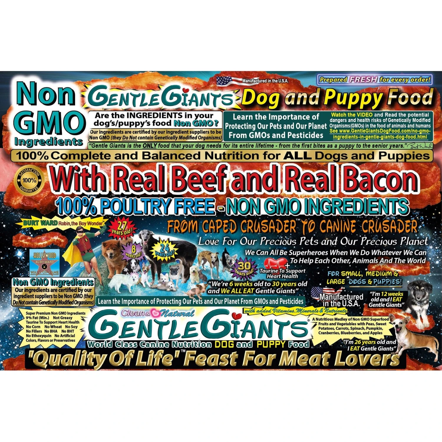 Gentle Giants Natural Non-GMO Dog & Puppy Beef & Bacon Dry Dog Food, 24-lb Bag 4 Gentle Giants Natural Non-GMO Dog & Puppy Beef & Bacon Dry Dog Food, 24-lb Bag - Image 2