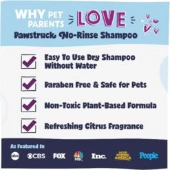 Pawstruck No-Rinse Dog, Cat & Horse Shampoo, 16-oz Bottle -Snuggle Paws 217528 PT2. AC SS1800 V1580828884