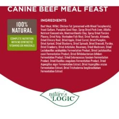 Nature's Logic Canine Beef Meal Feast All Life Stages Dry Dog Food -Snuggle Paws 217988 PT3. AC SS1800 V1703016739