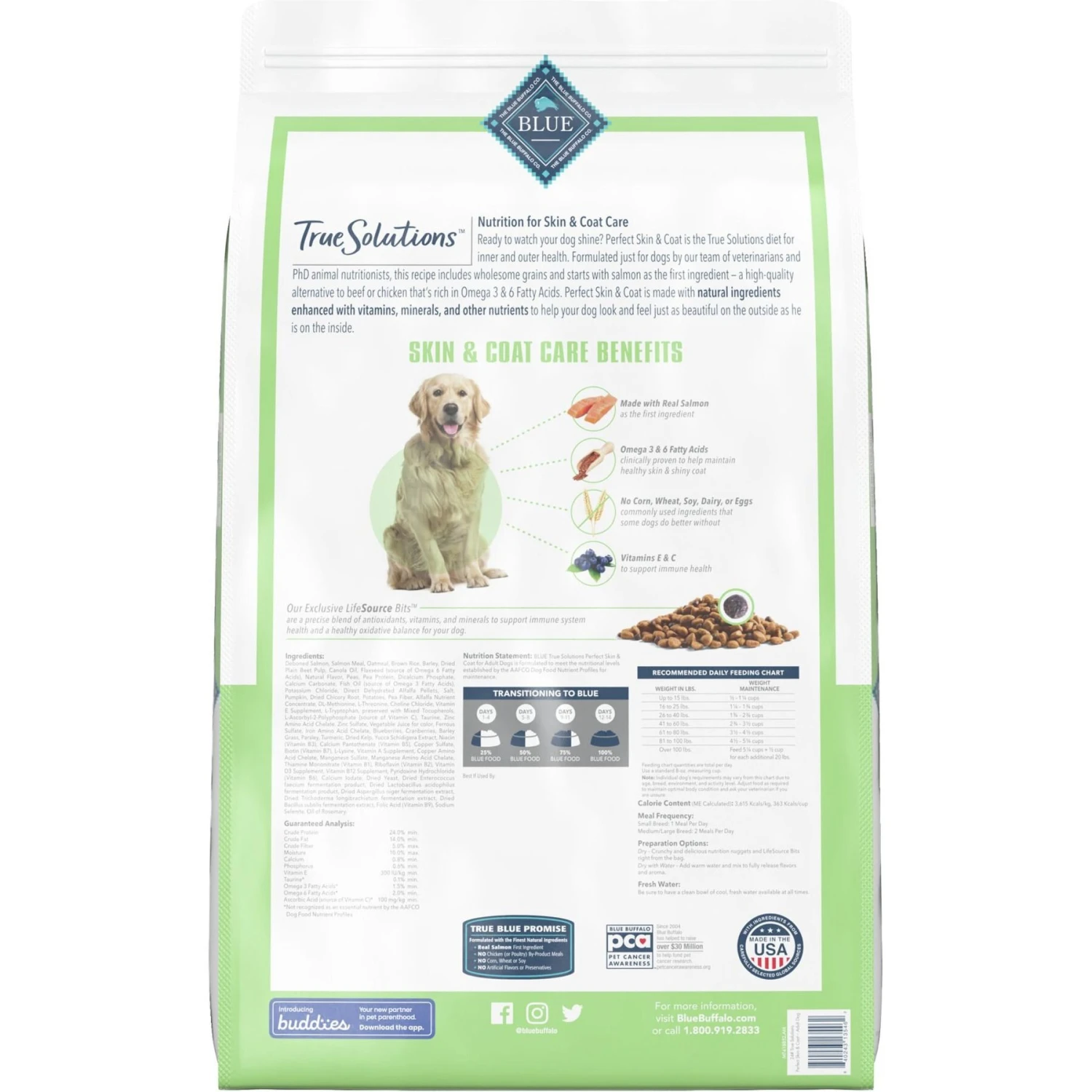 Blue Buffalo True Solutions Perfect Skin & Coat Natural Salmon Adult Dry Dog Food 4 Blue Buffalo True Solutions Perfect Skin & Coat Natural Salmon Adult Dry Dog Food - Image 2