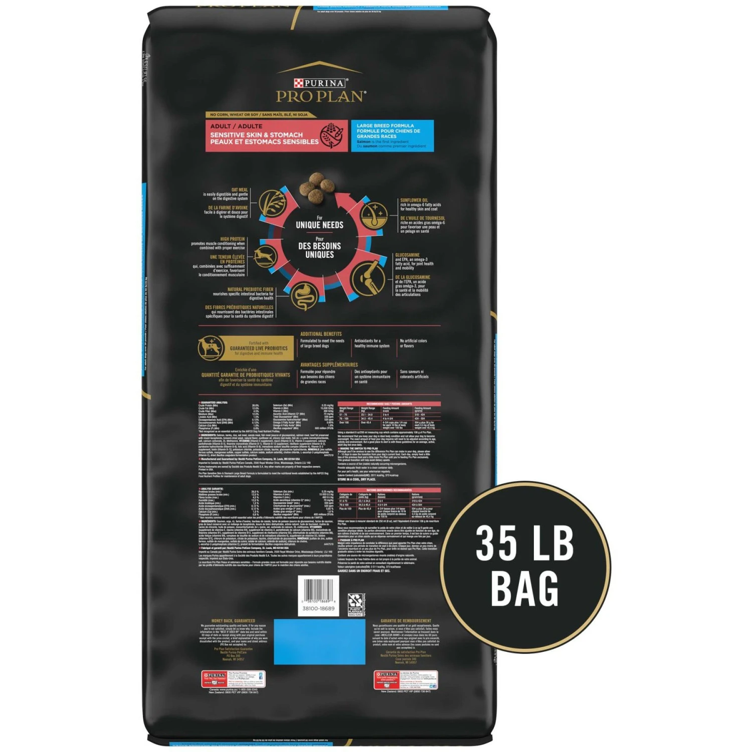 Purina Pro Plan Sensitive Skin & Stomach Salmon Adult Large Breed Formula Dry Dog Food 5 Purina Pro Plan Sensitive Skin & Stomach Salmon Adult Large Breed Formula Dry Dog Food - Image 3