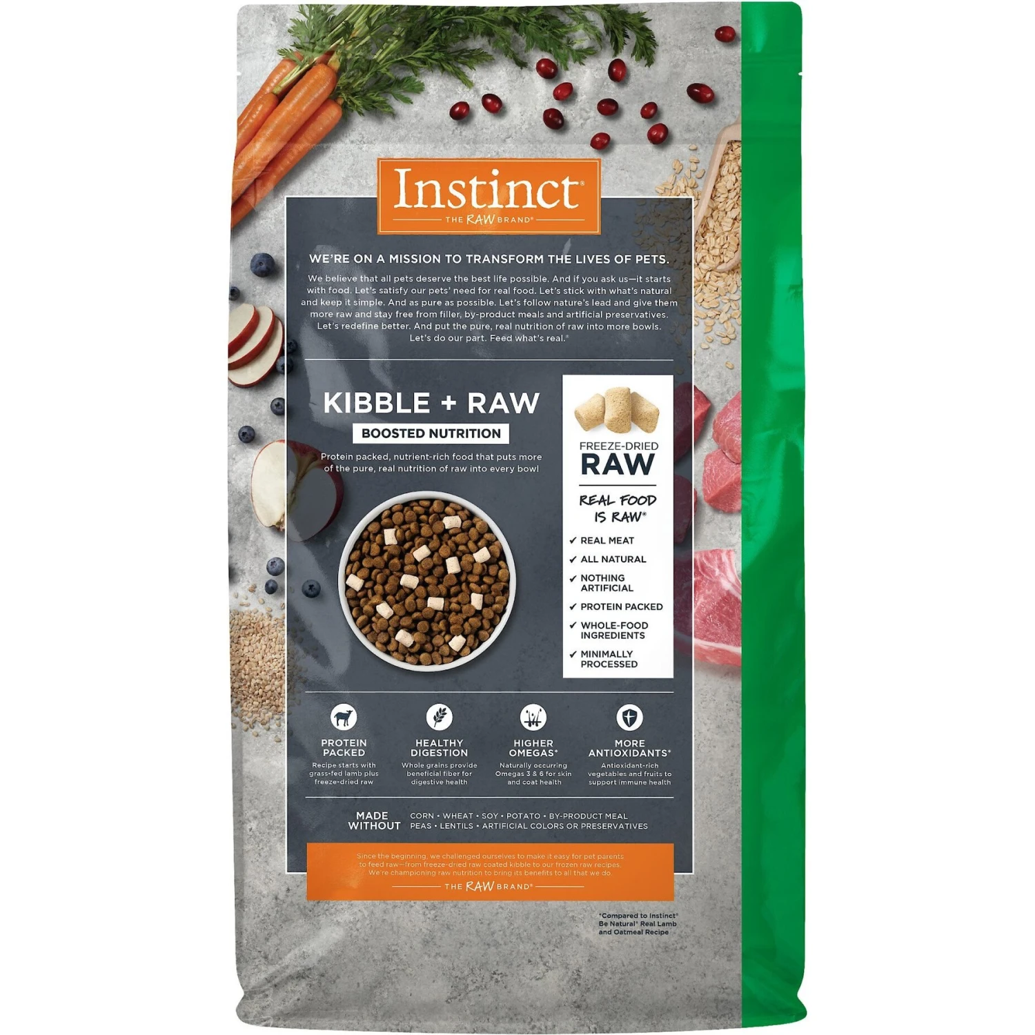 Instinct Raw Boost Whole Grain Real Lamb & Oatmeal Recipe Freeze-Dried Raw Coated Dry Dog Food 4 Instinct Raw Boost Whole Grain Real Lamb & Oatmeal Recipe Freeze-Dried Raw Coated Dry Dog Food - Image 2