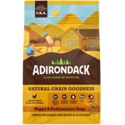 Adirondack 30% Protein High-Fat Recipe Chicken Meal & Brown Rice Puppy & Performance Dogs Dry Dog Food