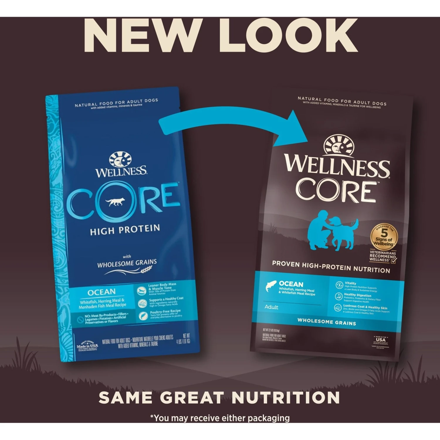 Wellness CORE Wholesome Grains Ocean Recipe High Protein Dry Dog Food 4 Wellness CORE Wholesome Grains Ocean Recipe High Protein Dry Dog Food - Image 2