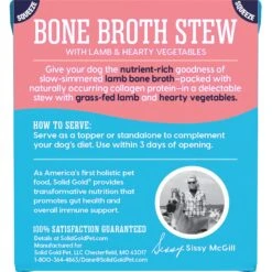 Solid Gold Bone Broth Stew With Lamb & Hearty Vegetables Whole Grain Dog Food Topper, 11-oz Box -Snuggle Paws 222455 PT3. AC SS1800 V1582736885
