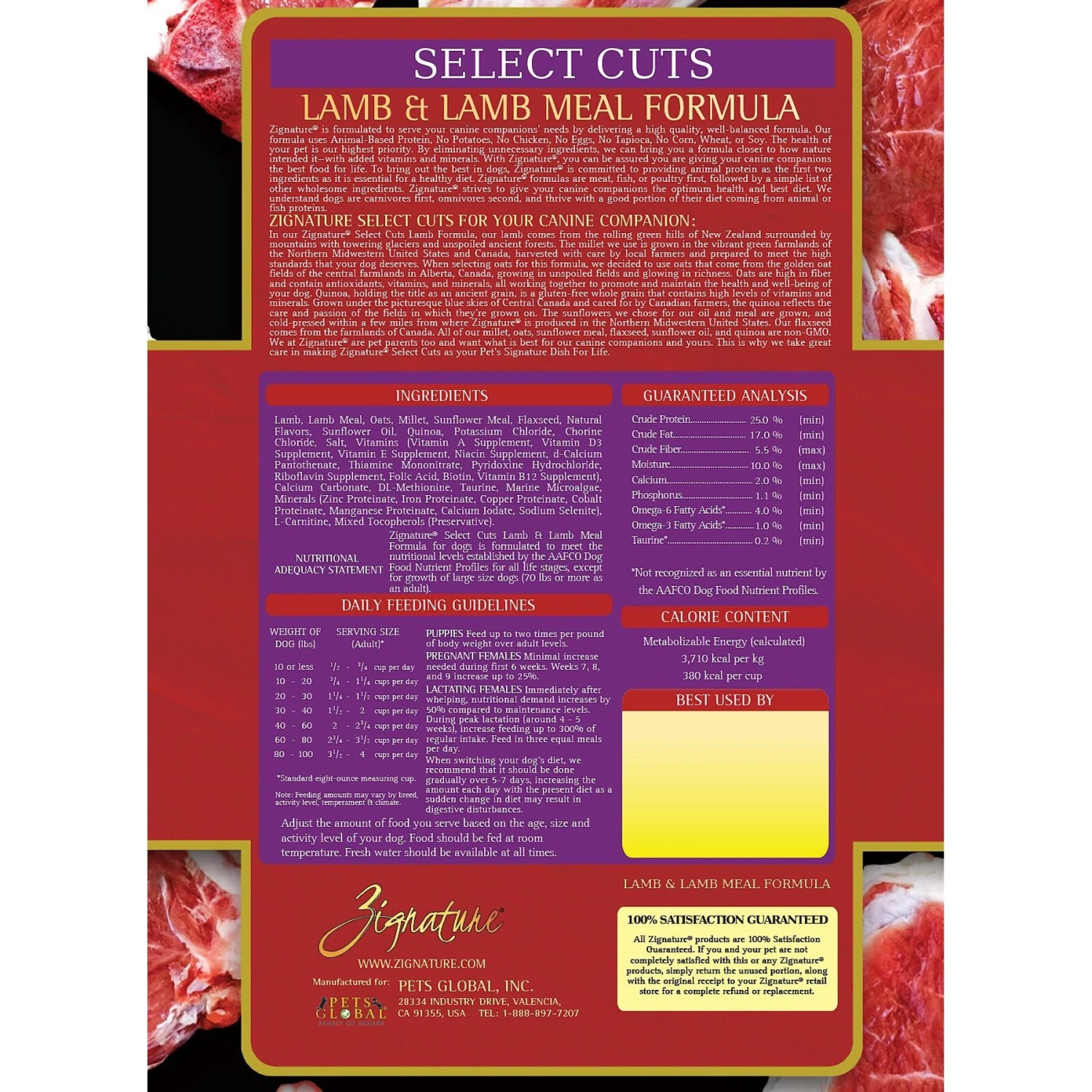 Zignature Select Cuts Lamb & Lamb Meal Formula Dry Dog Food 4 Zignature Select Cuts Lamb & Lamb Meal Formula Dry Dog Food - Image 2