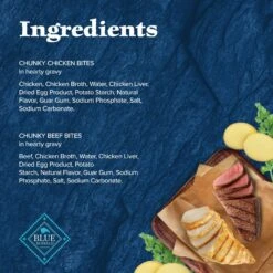 Blue Buffalo Wilderness Trail Toppers Wild Cuts Variety Pack Chunky Chicken & Beef Bites In Gravy Grain-Free Dog Food Topper, 3-oz, Pouch Of 12 -Snuggle Paws 228599 PT4. AC SS1800 V1689357024
