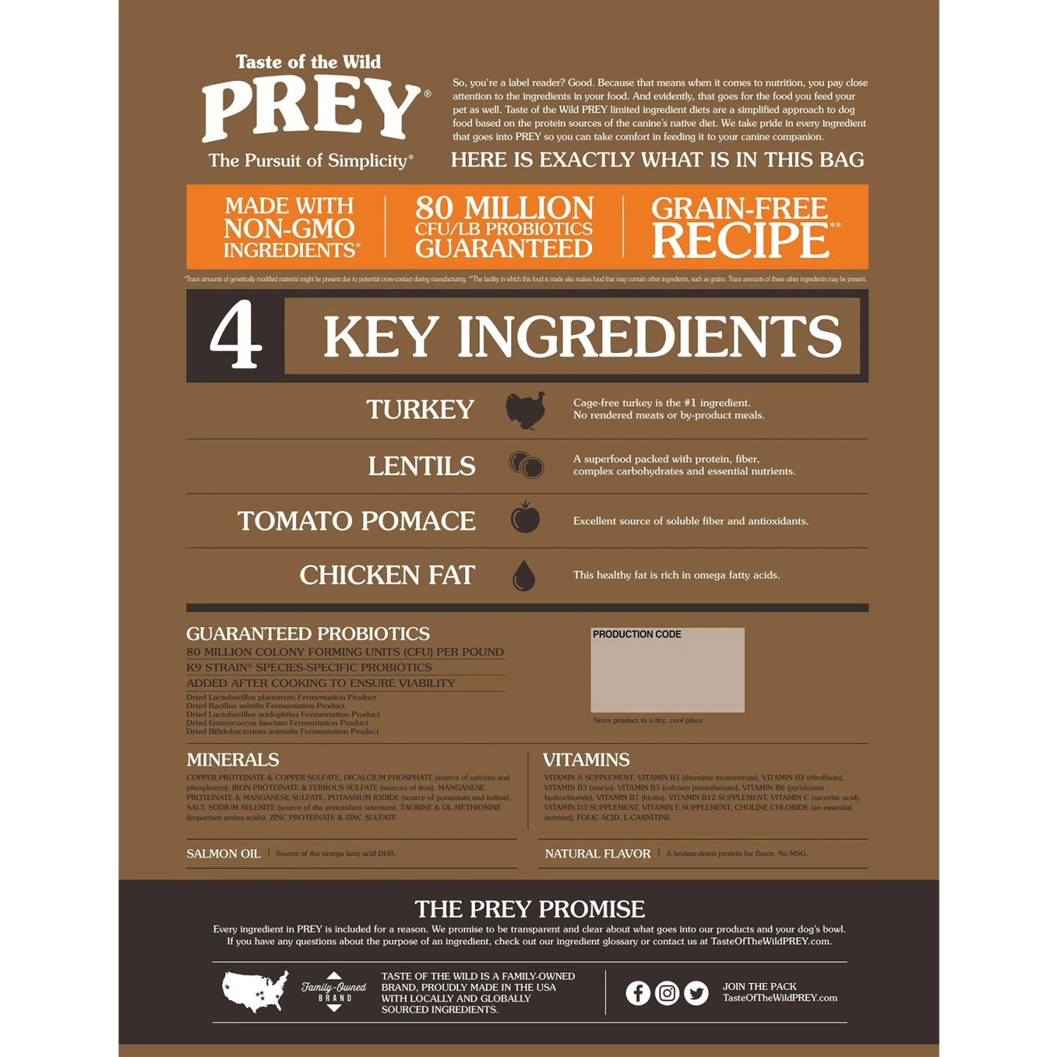 Taste Of The Wild PREY Turkey Formula Limited Ingredient Recipe Dry Dog Food 4 Taste Of The Wild PREY Turkey Formula Limited Ingredient Recipe Dry Dog Food - Image 2