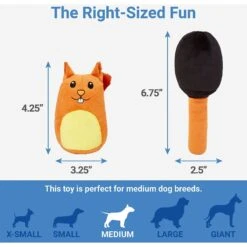 Frisco Retro Smack-a-Squirrel Hide & Seek Puzzle Plush Squeaky Dog Toy -Snuggle Paws 230313 PT2. AC SS1800 V1599945055