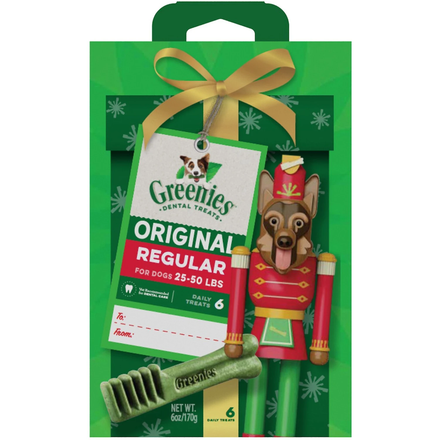 Greenies Original Regular Holiday Dental Dog Treats, 6 Count 3 Greenies Original Regular Holiday Dental Dog Treats, 6 Count